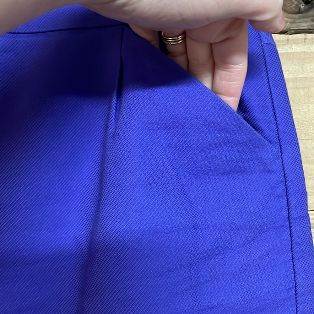 J.Crew size 4 100% Cotton lightweight Purple color The Pencil Skirt with pockets - Picture 3 of 9